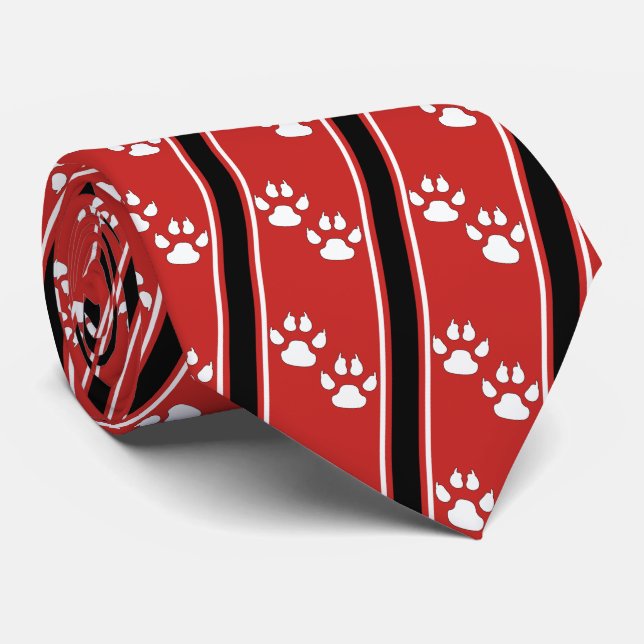 White Animal Tass Klo Printing Team Sports Necktie Slips (Rullad)