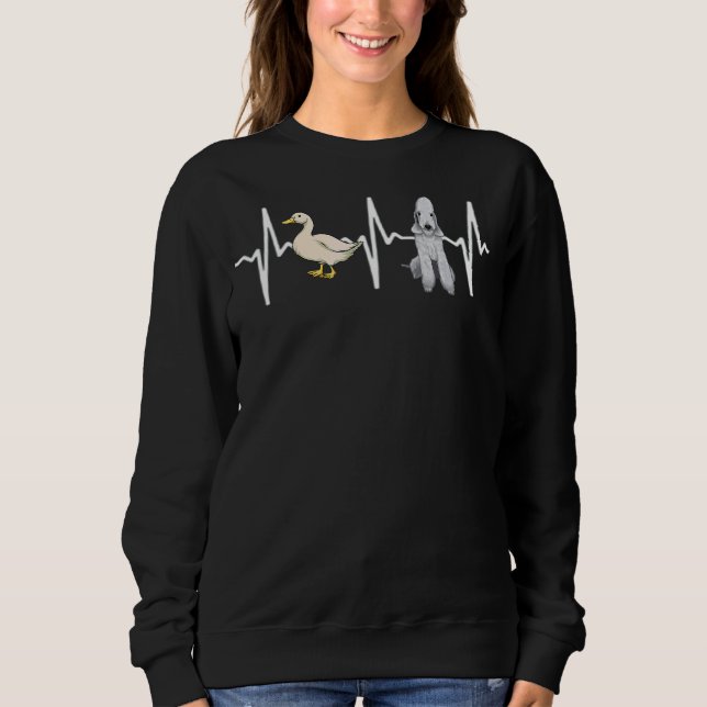 White Anka Bedlington Terrier Heartslag Hund T Shirt (Framsida)