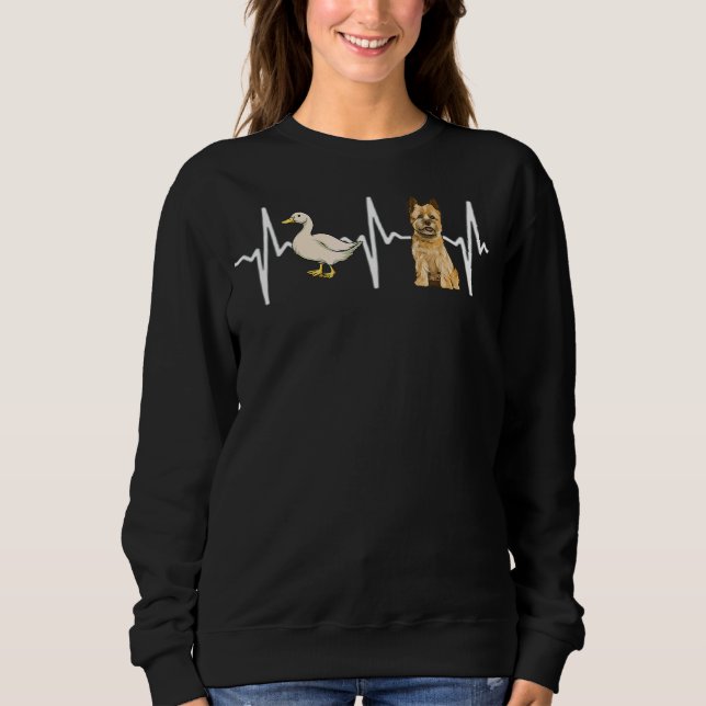 White Anka Cairn Terrier Heartslag Hund T Shirt (Framsida)