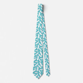 White Anka Feathers Teal Patterned Slips