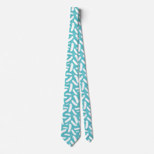 White Anka Feathers Teal Patterned Slips