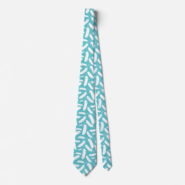 White Anka Feathers Teal Patterned Slips (Framsida)