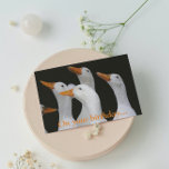 White Ankor Funny Birthday Card Hälsningskort<br><div class="desc">Ett humoristiskt födelsedagskort för alla med fotobilden av ett gaggel av vitt ankor med orange räkningar och en "Just Ducky"-födelsedag! Markera kortet avsluta stil.</div>