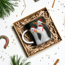 White Ankor Wearing Red Santa Hats Helgdag