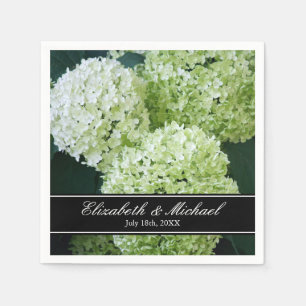 White Annabelle Hydrangeas Bröllop Personlig Pappersservett