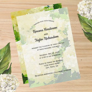 White Annabelle Hydrangeas bröllopsinbjudan Inbjudningar