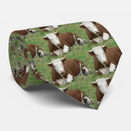 White Ansikte Cow Necktie Slips