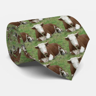 White Ansikte Cow Necktie Slips