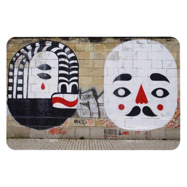 White Ansikte Magnet (Horisontell)