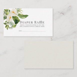 White Anthurium Blommigt Diaper Raffle Biljett Tilläggskort