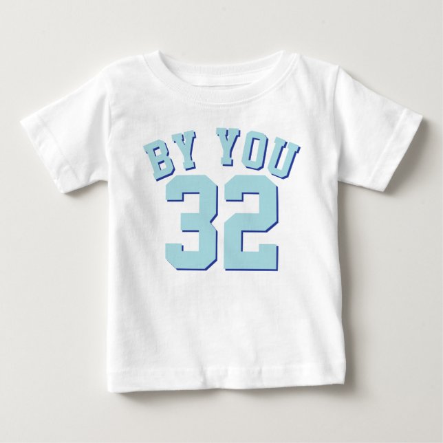 White & Aqua Baby | Sports Jersey Design Tee Shirt (Framsida)