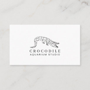 White Aquarium Crokodile Alligator Visitkort