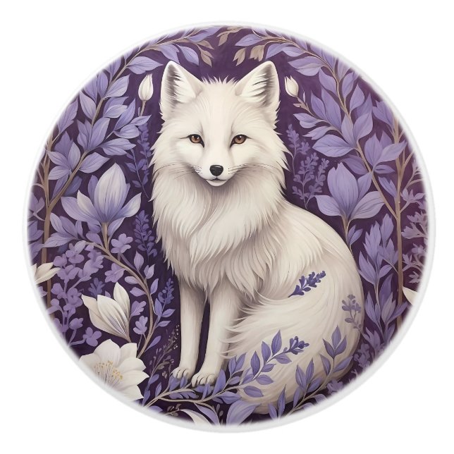 White Arctic Fox Lavender William Morris Flowers Knopp (Framsidan)