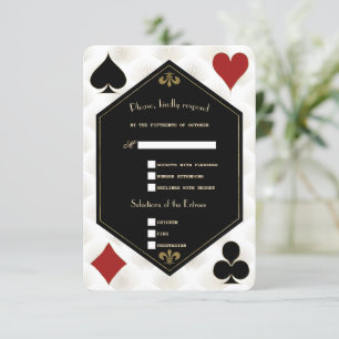 White Art Deco Gatsby Casino Vegas Poker Bröllop OSA Kort
