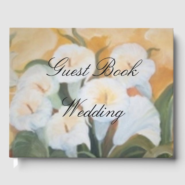 White Arums bouquet Gästböcker (Framsida)