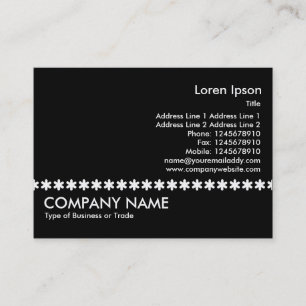 White Asterisk Line - svart Visitkort