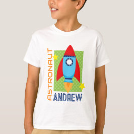 White Astronaut Namn Space Rocket Party Shirt T