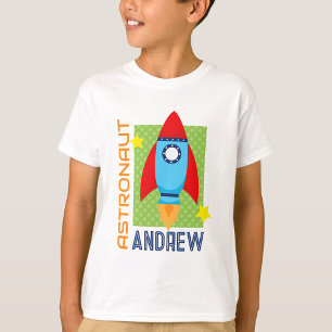 White Astronaut Namn Space Rocket Party Shirt T