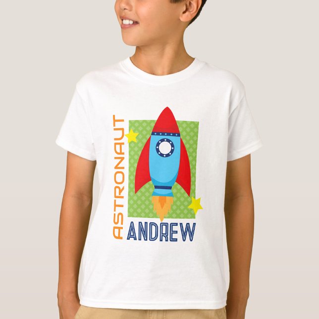 White Astronaut Namn Space Rocket Party Shirt T (White Astronaut Name Space Rocket Party Shirt)