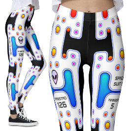 White Astronaut Rymden Girl Android Robot Leggings