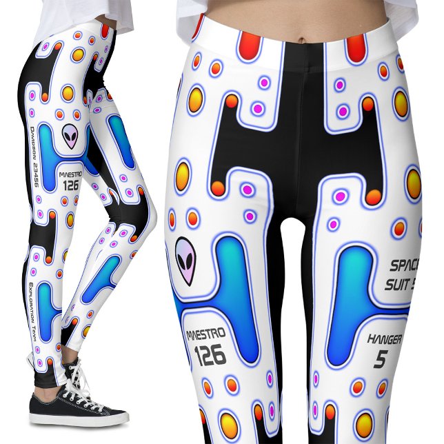 White Astronaut Rymden Girl Android Robot Leggings (Skapare uppladdad)