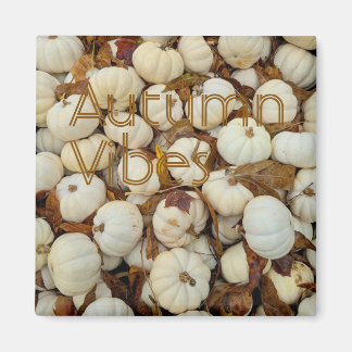White Autumn Vibes Monogram Pumpkin Magnet