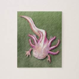 White Axolotl "Walking Fish" Art Pussel