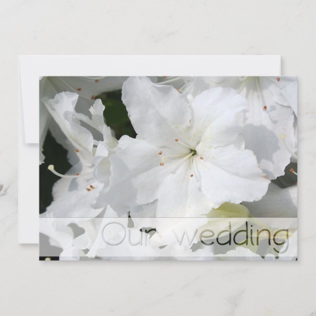 White Azalea Bröllop spara datum personalize Inbjudningar (Framsida)