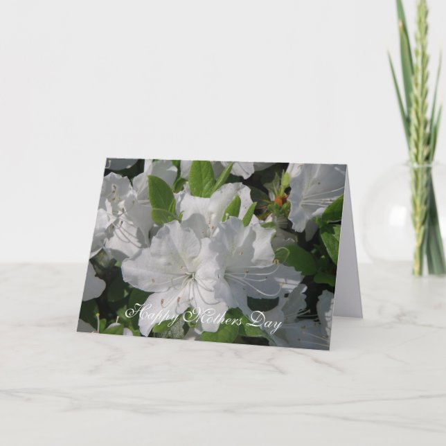 White Azaleas Mors dag Card Kort (Framsida)