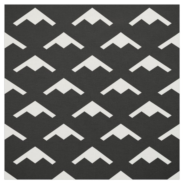 White B-21 Raider Stealth Bomber Mönster på Black Tyg (Provkarta)