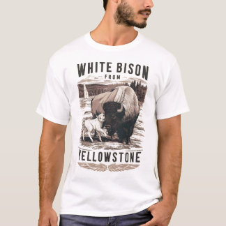 WHITE BABY BISON PROPHECY CALF OF YELLOWSTONE 4 T SHIRT