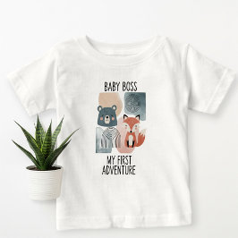 White Baby Boss T-Shirt for Newborns and Kids 
