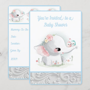 White Baby Elephant Inbjudningar