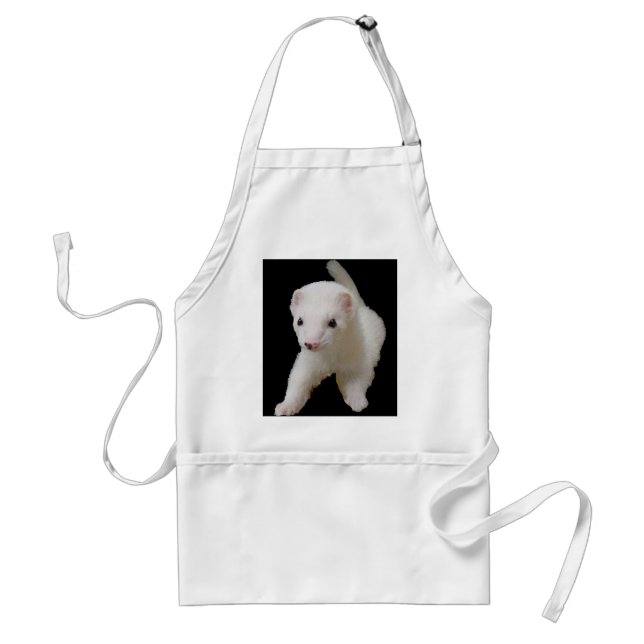 White Baby Ferret Apron Förkläde (Framsidan)