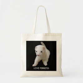 White Baby Ferret Kärlek Ferrets citat Tygkasse