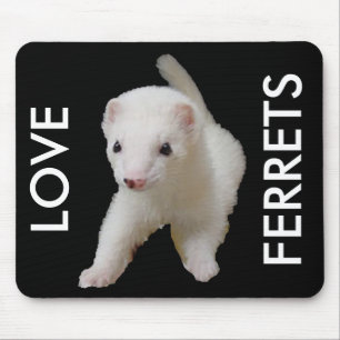 White Baby Ferret Mousepad Musmatta