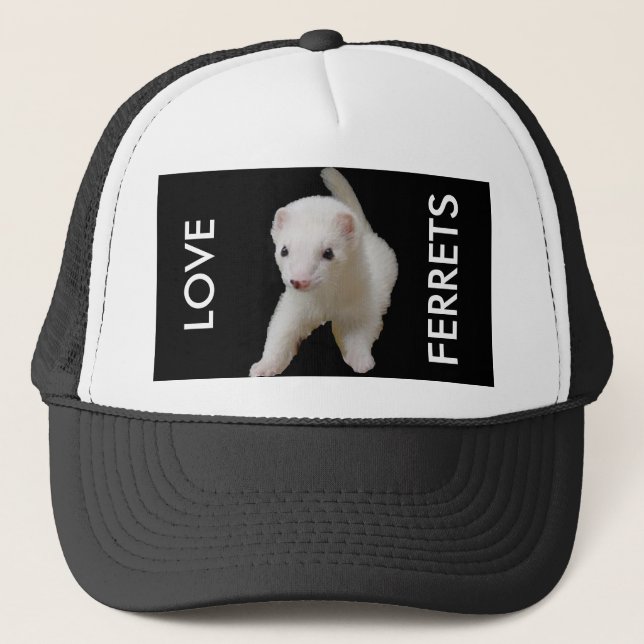 White Baby Ferret Truckerkeps (Framsida)