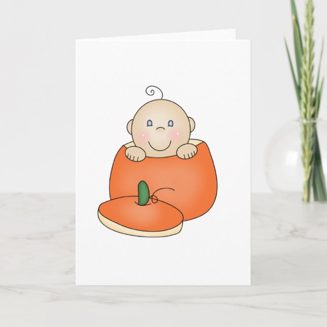 White Baby in Pumpkin Kort (Framsida)