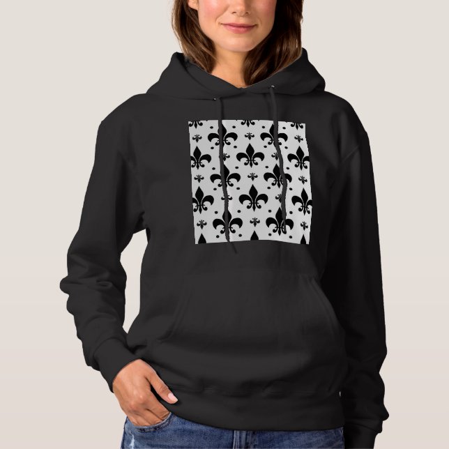 White Background Fleur-de-lis Mönster Design T Shirt (Framsida)
