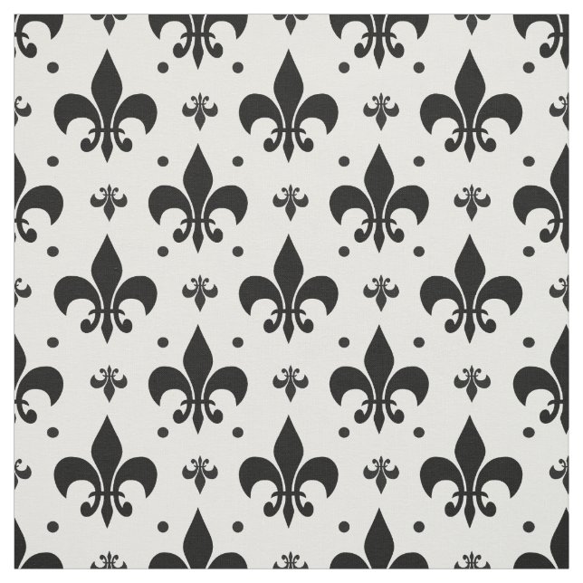 White Background Fleur-de-lis Mönster Design Tyg (Provkarta)