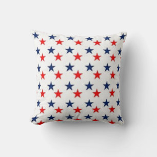 WHITE Background, WHITE & BLUE Stars USA Kudde