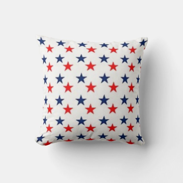 WHITE Background, WHITE & BLUE Stars USA Kudde (Framsida)