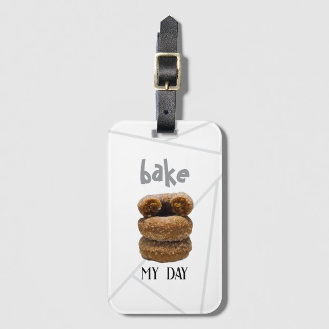 White Bake My Day Bagagebricka (Framsida vertikal)
