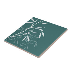 White Bamboo Tile and Trivet Kakelplatta
