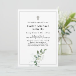 White Baptism Grey Kor-inbjudan Inbjudningar