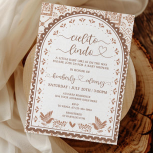 White & Barro Cielito Lindo Baby Shower-inbjudan Inbjudningar