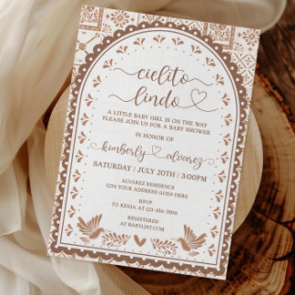 White & Barro Cielito Lindo Baby Shower-inbjudan Inbjudningar