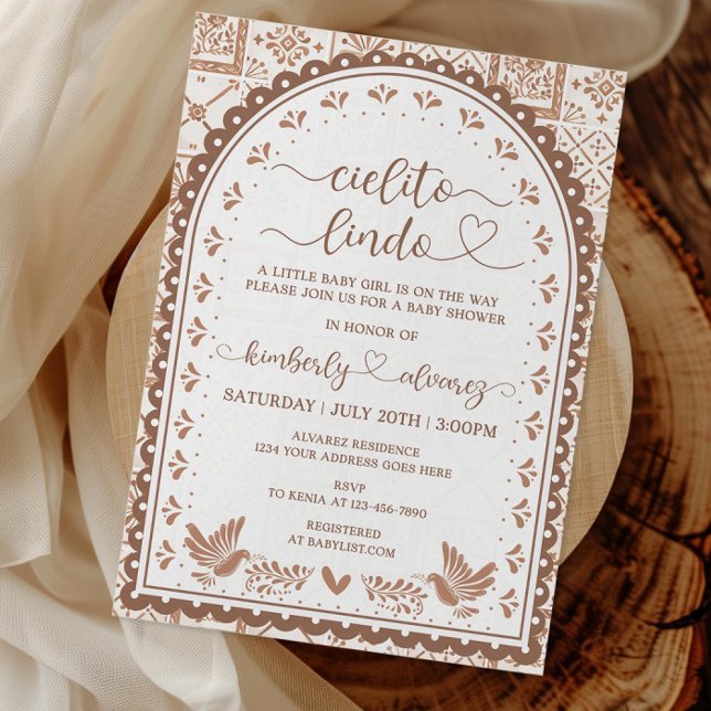 White & Barro Cielito Lindo Baby Shower-inbjudan Inbjudningar (Skapare uppladdad)