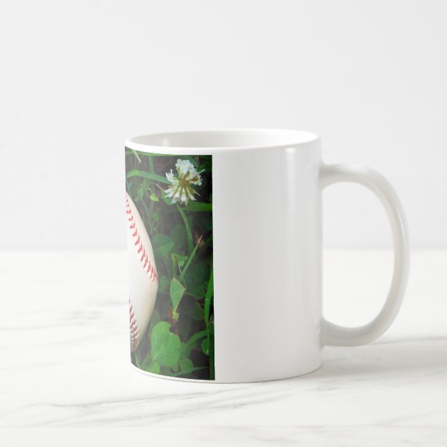 White Baseball med röd slitning Kaffemugg (Höger)