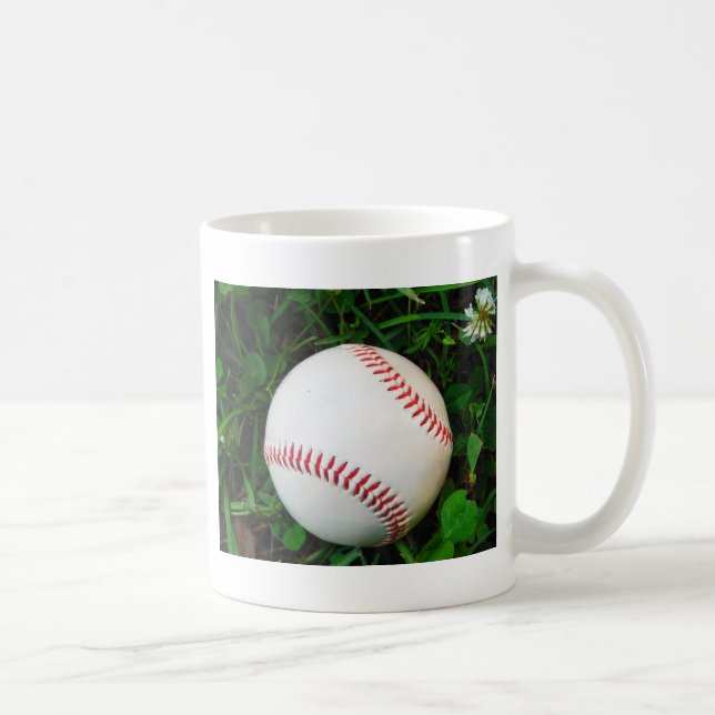 White Baseball med röd slitning Kaffemugg (Höger)